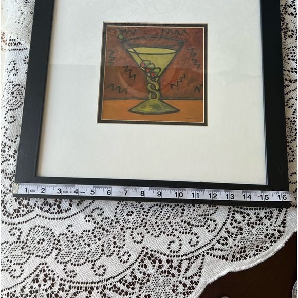 Martini glass print by Carolyn Oltman matted and framed art 11 by 11 inches - Picture 12 of 12